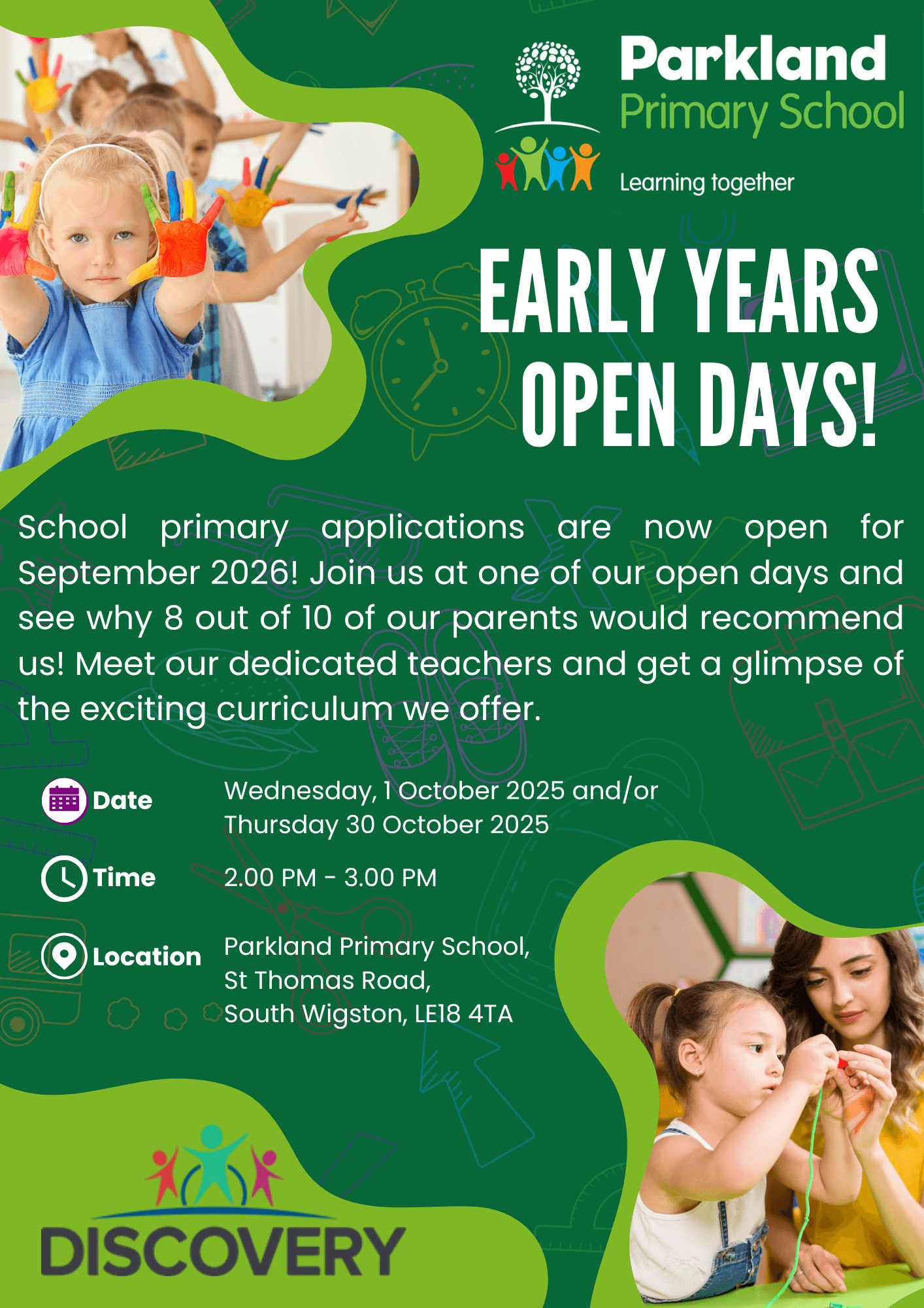 EYFS Open Afternoon events – Parkland Primary School